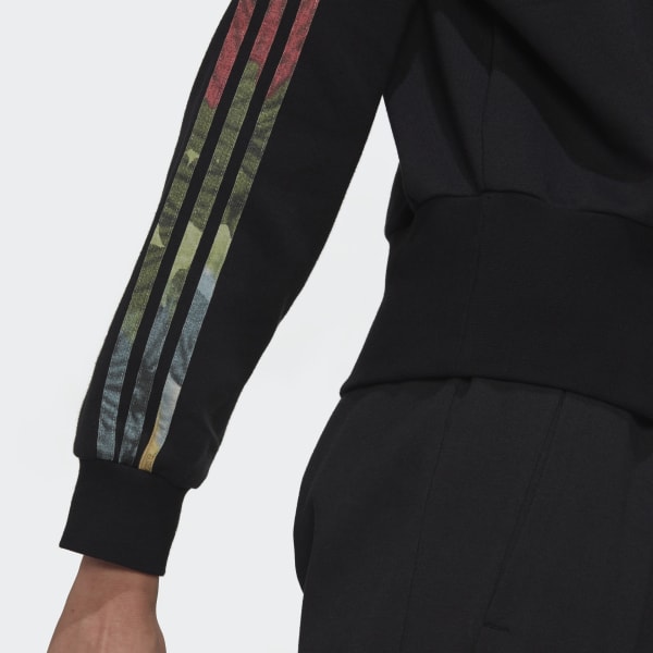 Μαύρο Allover Print Hoodie CE029
