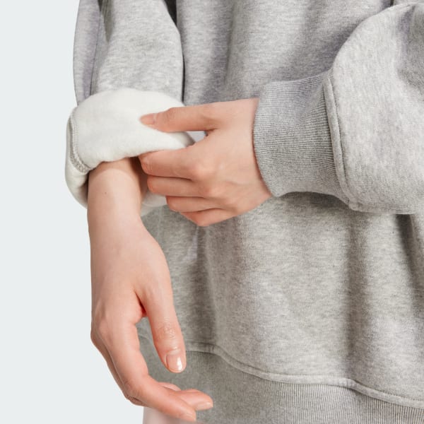 Essentials Fleece Long Oversized Crew Sweatshirt