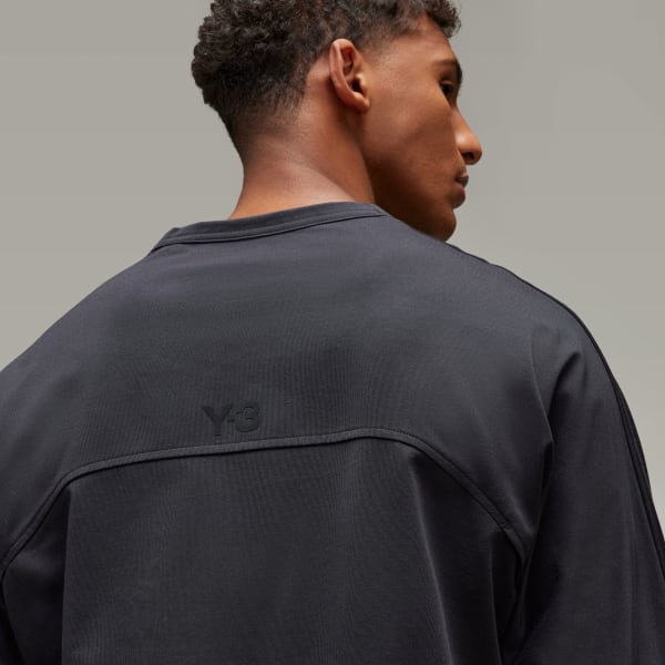 adidas Y-3 Mesh Stripes Long Sleeve Tee - Black | Free