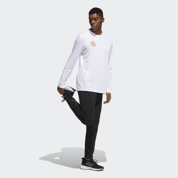 White Freedom Running Graphic Long Sleeve Tee
