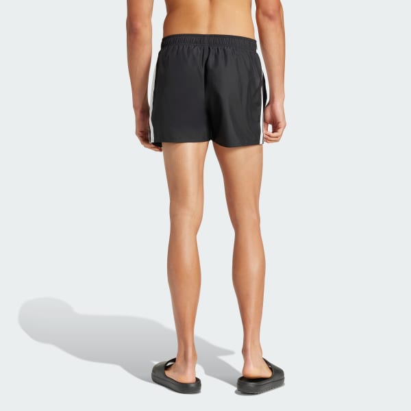 Black 3-Stripes Swim Shorts 3-Inch