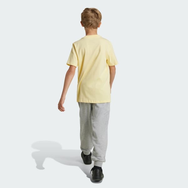 Gris Pantalón Essentials Regular Fit Logo Grande de Algodón