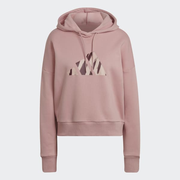 adidas Distressed Hoodie - Pink, Women's Lifestyle