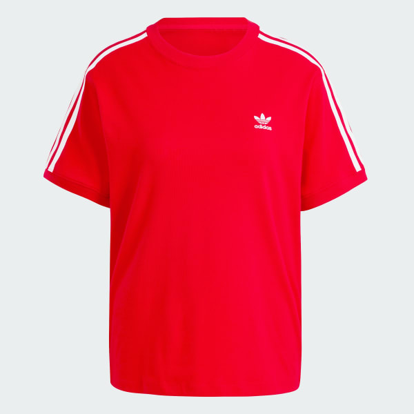 Rot 3-Streifen T-Shirt