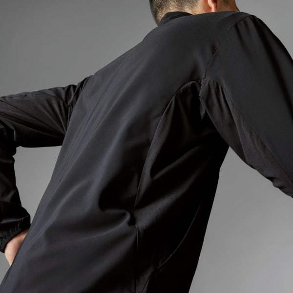 Hitam Jaket Lari Adizero Essentials