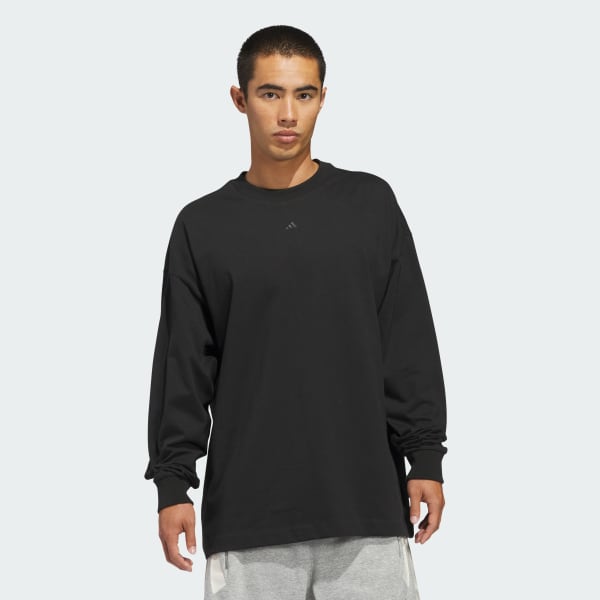 Negro Polo Manga Larga adidas Basketball (Unisex)