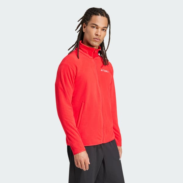 adidas Multi Essentials Full-Zip Fleece Jacket - Red