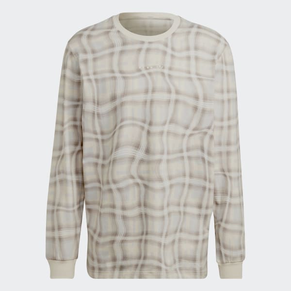 Beige Reveal Allover Print Long Sleeve Tee WY140