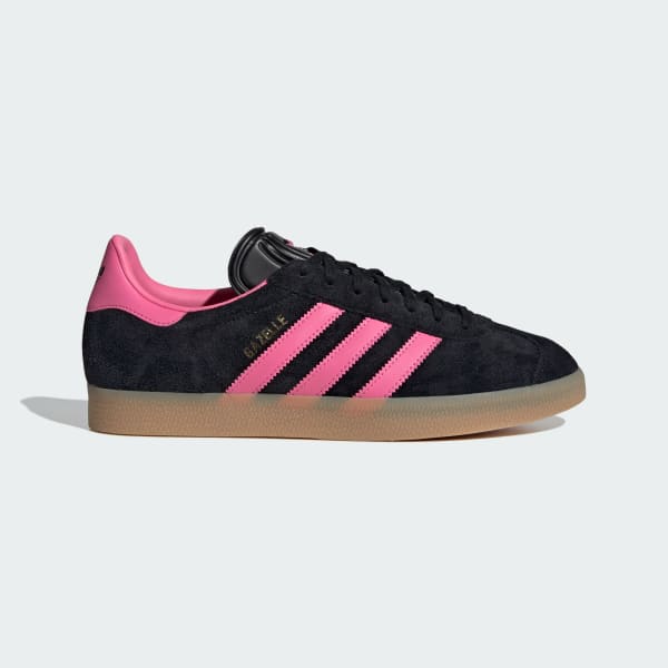 Adidas gazelle black and pink top