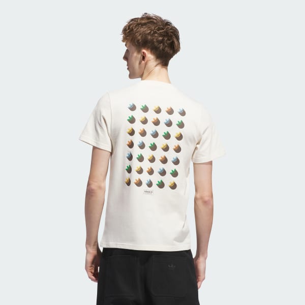 Bialy Koszulka Skateboarding Trefoil Shadow