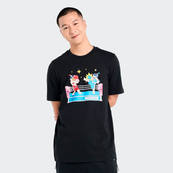 สีดำ เสื้อกราฟฟิกมวยไทย