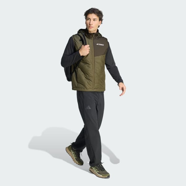 adidas Terrex Multi Climawarm Insulated Hooded Vest - Green | Free