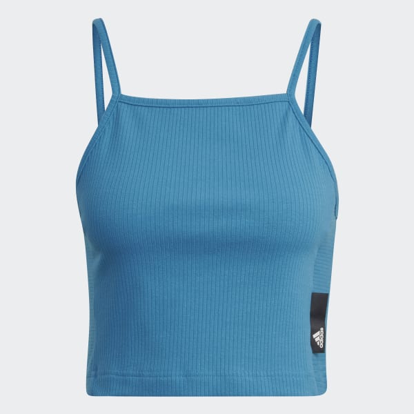 Blue adidas Sportswear Studio Lounge Rib Tank Top SV934