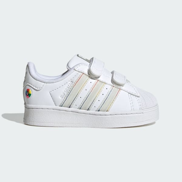 White Superstar LED Lights Comfort Closure Shoes Kids