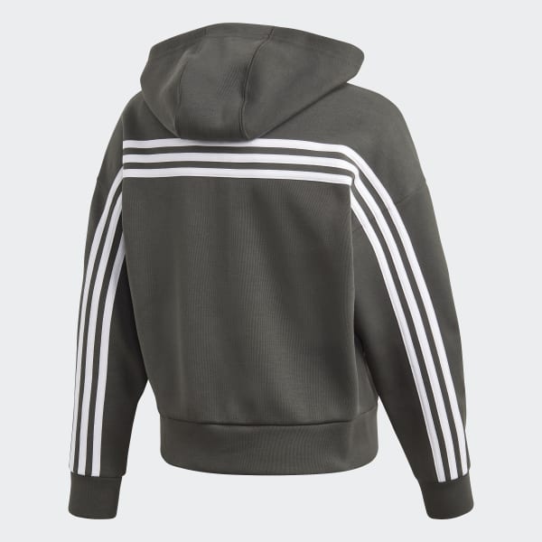zelená Mikina s kapucňou Must Haves 3-Stripes