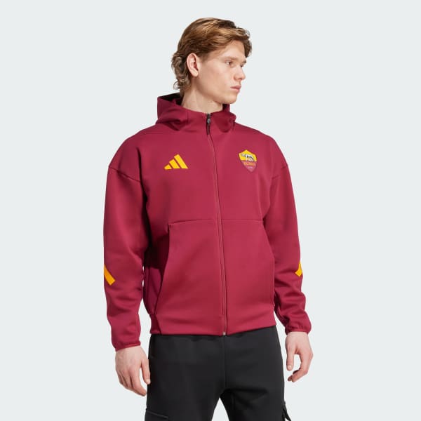 adidas AS Roma ADIDAS Z.N.E. Anthem Jacket - Burgundy | Free