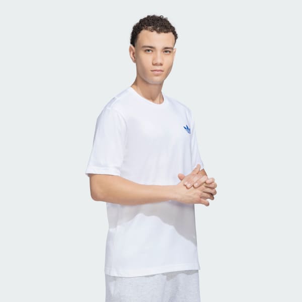 White adidas Originals Trefoil Car Tee