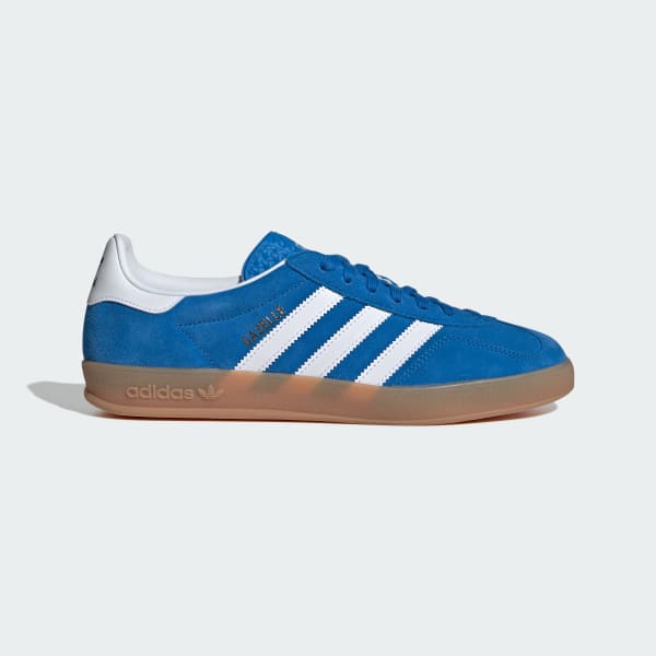 Adidas Gazelle Indoor Shoes Men Blue Bird Cloud White Gum 8