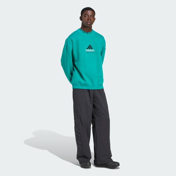 Gronn EQT Wash Crewneck Genser