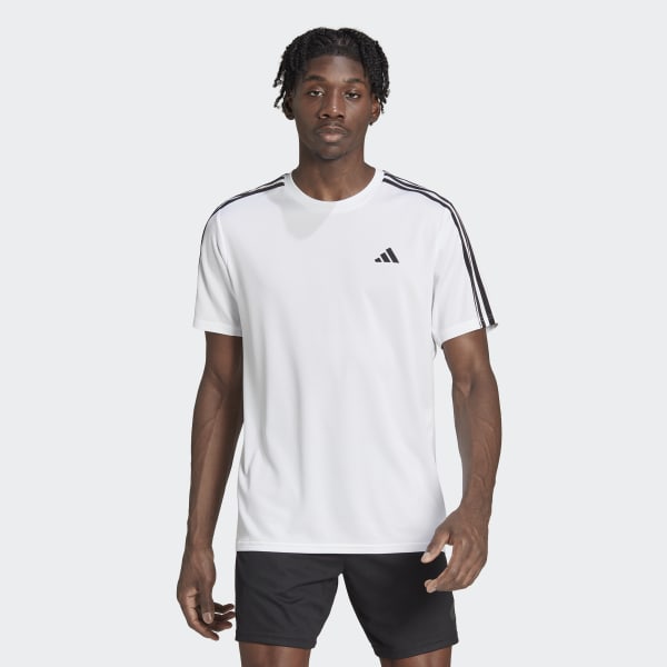 adidas Train Essentials 3-Stripes Training T-Shirt - White | adidas UK