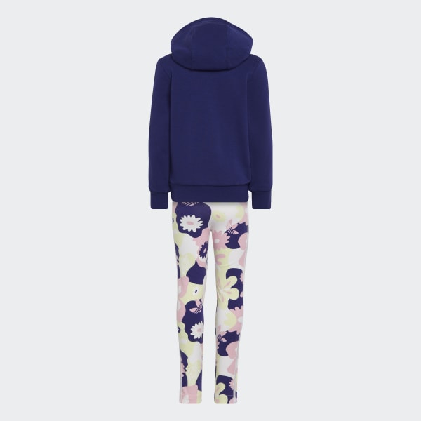 Adidas Floral Elongated Hoodie Set - Girls' Preschool