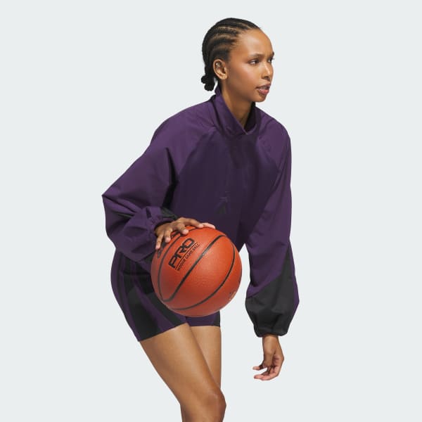 Roxo Blusa Meio Zíper adidas Basketball Pullover