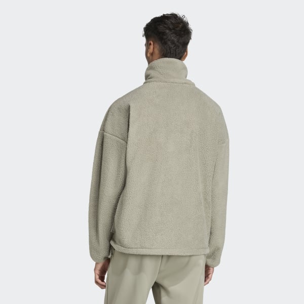 adidas City Tech High Pile Fleece Full-Zip Jacket - Green | Free