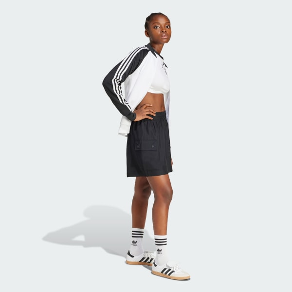 Black Essentials Woven High-Waist Cargo Shorts