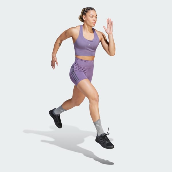 adidas Run Pocket Medium-Support Bra - Green, Women's Training