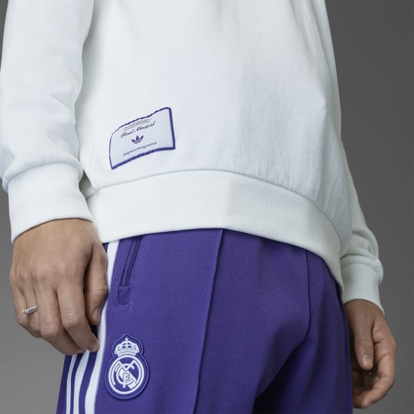 adidas y2k レアルマドリード　ハーフジップ　長袖　ホワイト　L アディダス レアル・マドリード テラスアイコン ハーフジップ