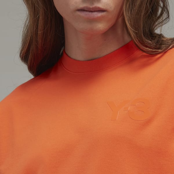 Orange Y-3 Classic Chest Logo Tee