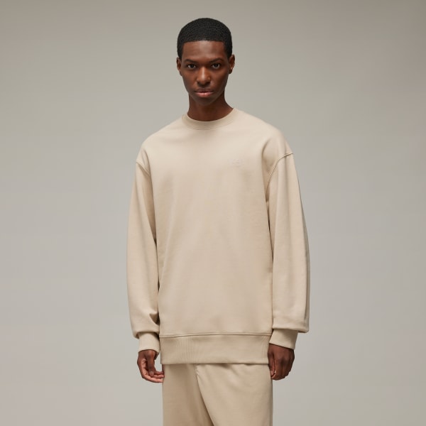 Beige Y-3 French Terry Crew Sweater