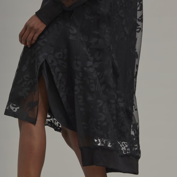 Negro Vestido Sheer Leopardo RB325