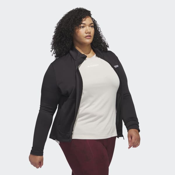 Hiking Multi Women\'s Full-Zip adidas - Light Fleece Terrex | Jacket adidas Size) US | (Plus Black