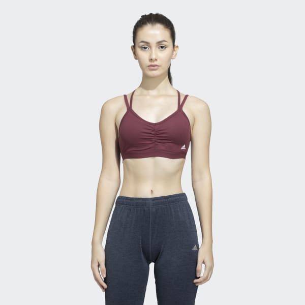 Burgundy YOGA ESSENTIALS LIGHT SUPPORT BRA