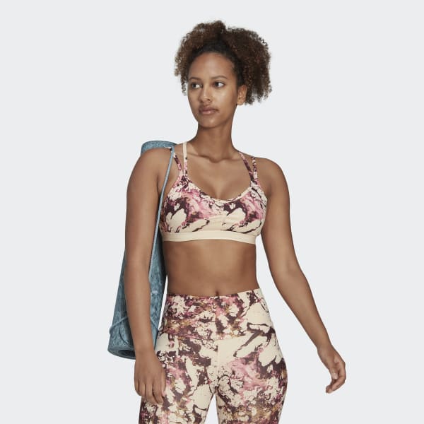 Pomarańczowy Yoga Essentials Studio Light-Support Allover Print Bra TG117
