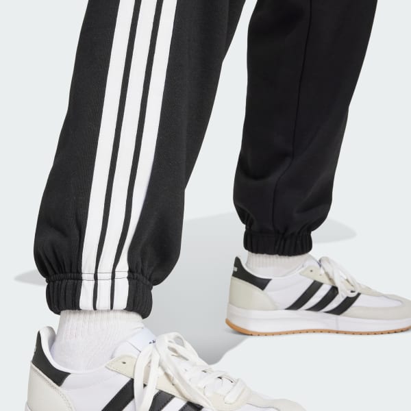 Essentials 3-Stripes Fleece Loose-Fit Pants