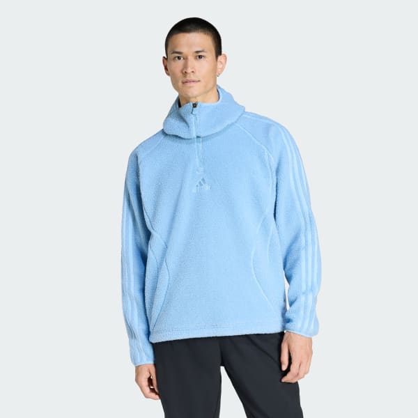 Bleu SWEAT-SHIRT À CAPUCHE ZIP 1/4 MOLLETON BORG TEAMGEIST