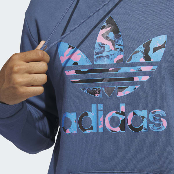 Bleu Sweat-shirt à capuche Camo Series Infill QY401