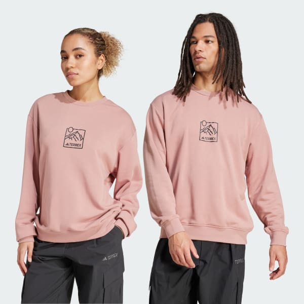 Rosado Polerón Terrex Estampado Cuello Redondo