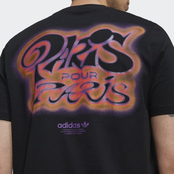 Schwarz adidas x Paris Basketball Paris Pour Paris T-Shirt EKH21