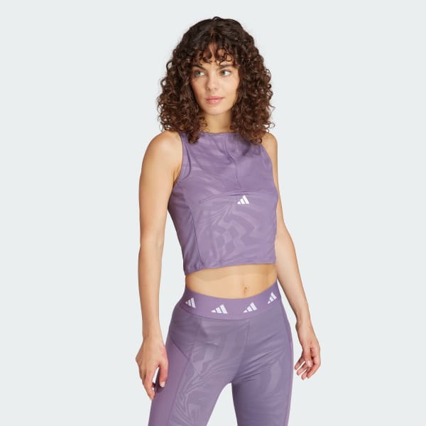 Adidas purple crop top top