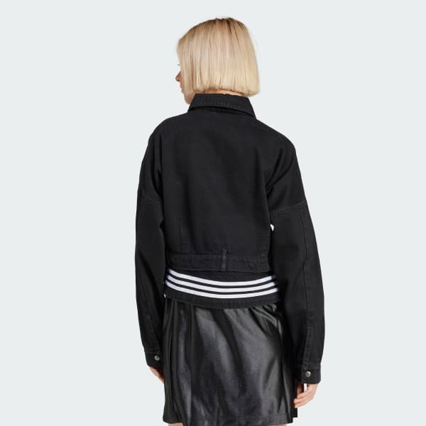 Schwarz Adibreak Denim Two-in-One Originals Jacke