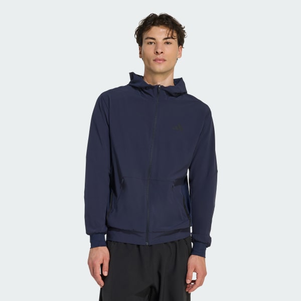 Blue D4T WORKOUT FULL-ZIP HOODIE