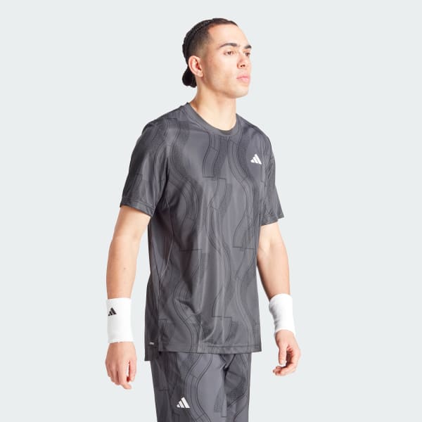 Gris Camiseta Club para Tenis Estampada