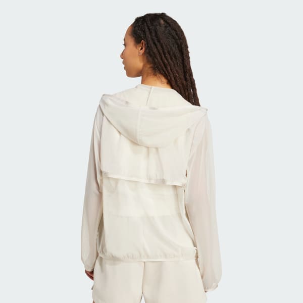 Beige Soft Lux Mesh Full-Zip Hoodie