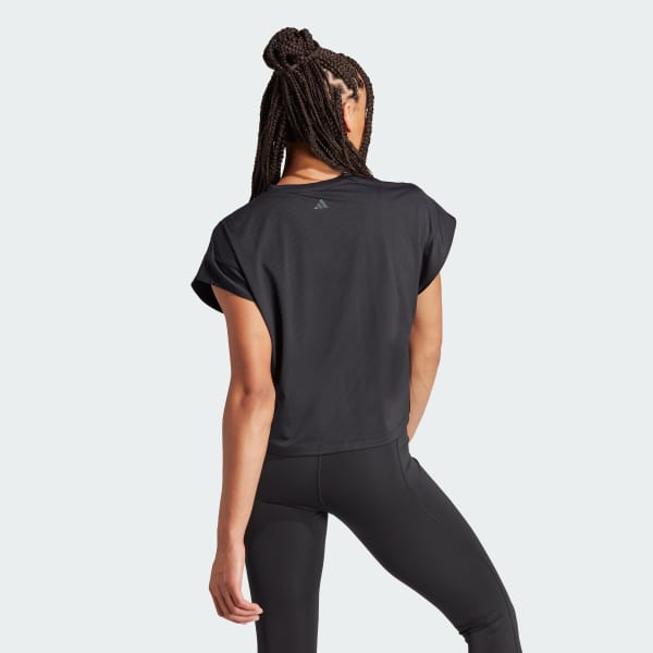 adidas Studio - Negro - Camiseta Yoga Mujer