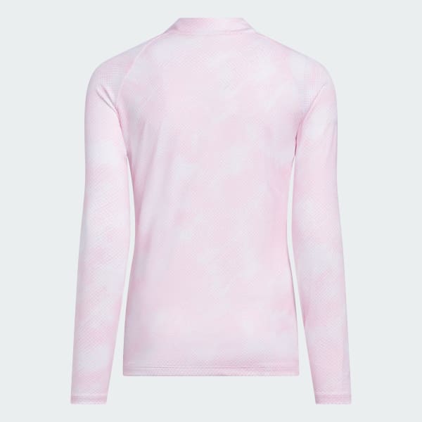 Pink Performance Long Sleeve Printed Polo Shirt Kids