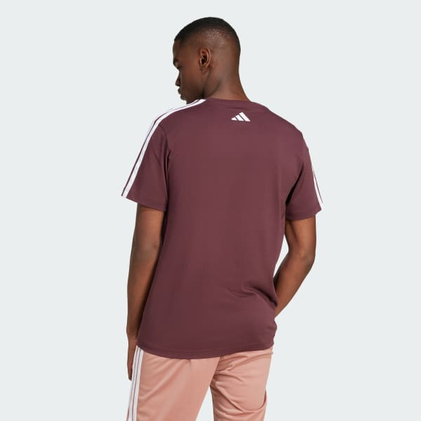 สีแดงเบอร์กันดี เสื้อยืดพิมพ์ลาย Codes Collegiate Linear