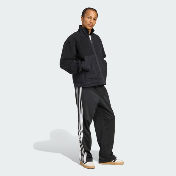 Preto Casaco em Fleece Polar de Elevada Qualidade com Fecho Integral Essentials